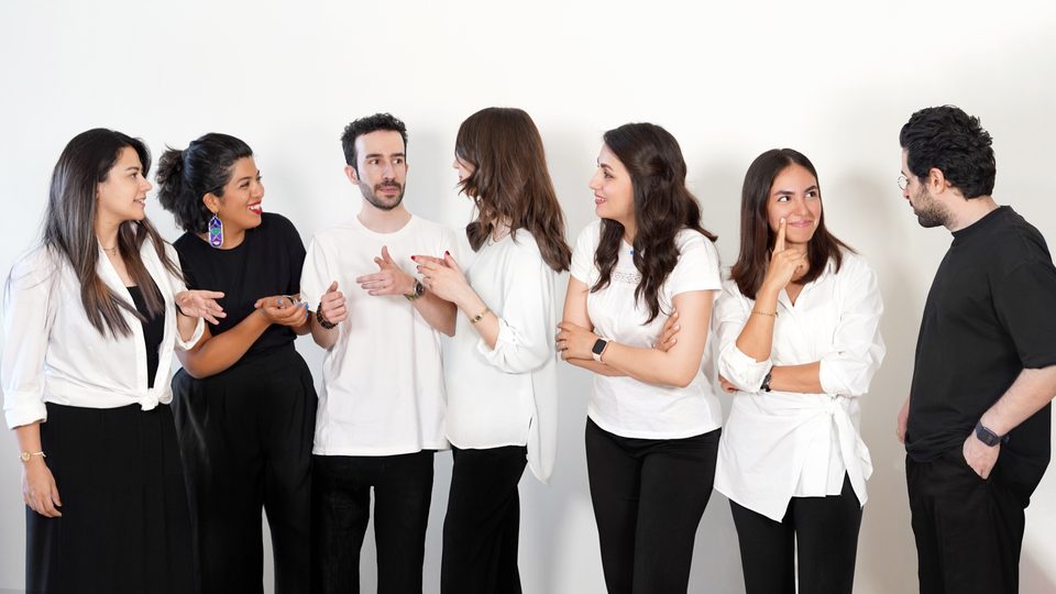 The Reihanet Studio team together in the studio