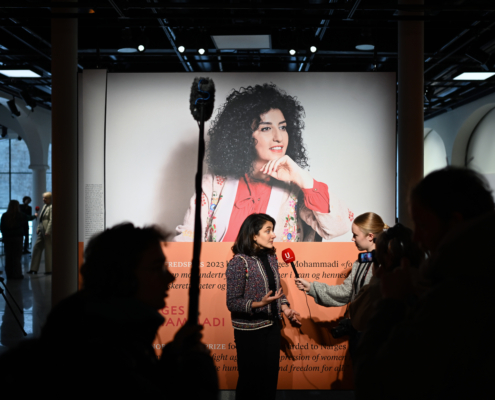 The Nobel Peace Prize Exhibition in Oslo Reihane Taravati Nobel Oece Prize Exhibition Oslo